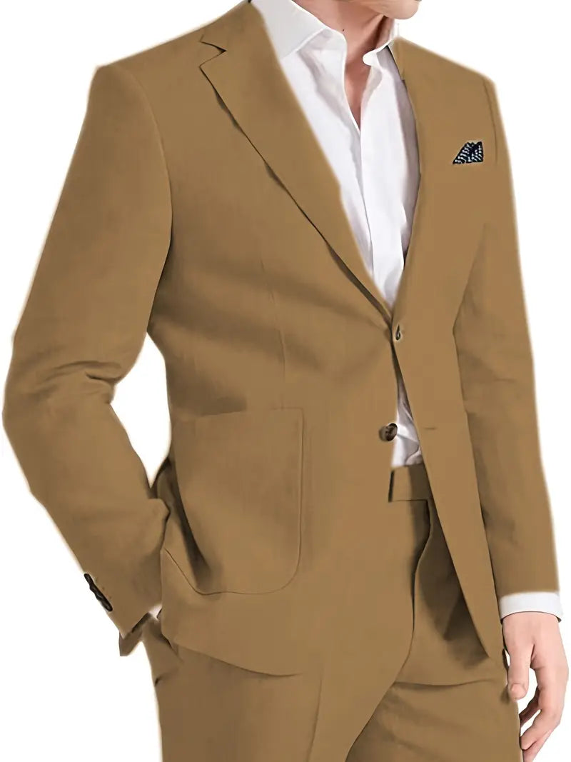 Men'S 3pcs Tweed Suit Wool Blend Herringbone Formal Wedding Party Event Vintage Western Suit Casual Business Workwear Suit